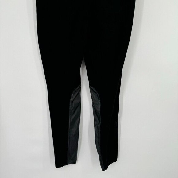 J Crew Gigi Pants faux Leather Trim Black Womens Size 12 Stretch equestrian - Picture 12 of 16